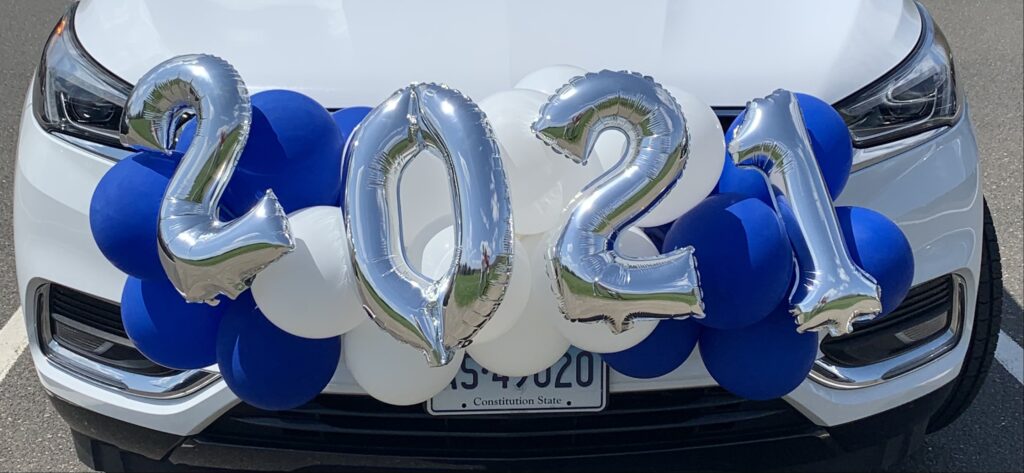 grad bumper car balloons