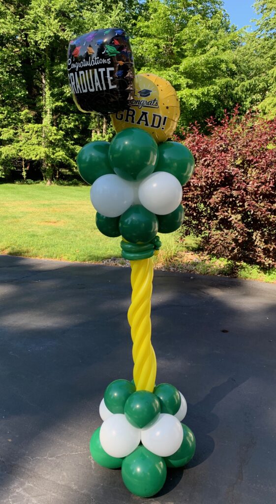 green and yellow grad topiary