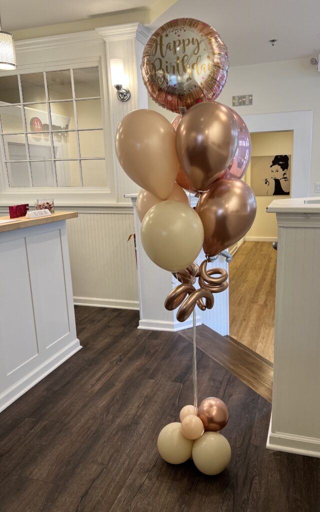 chrome balloons with swirls