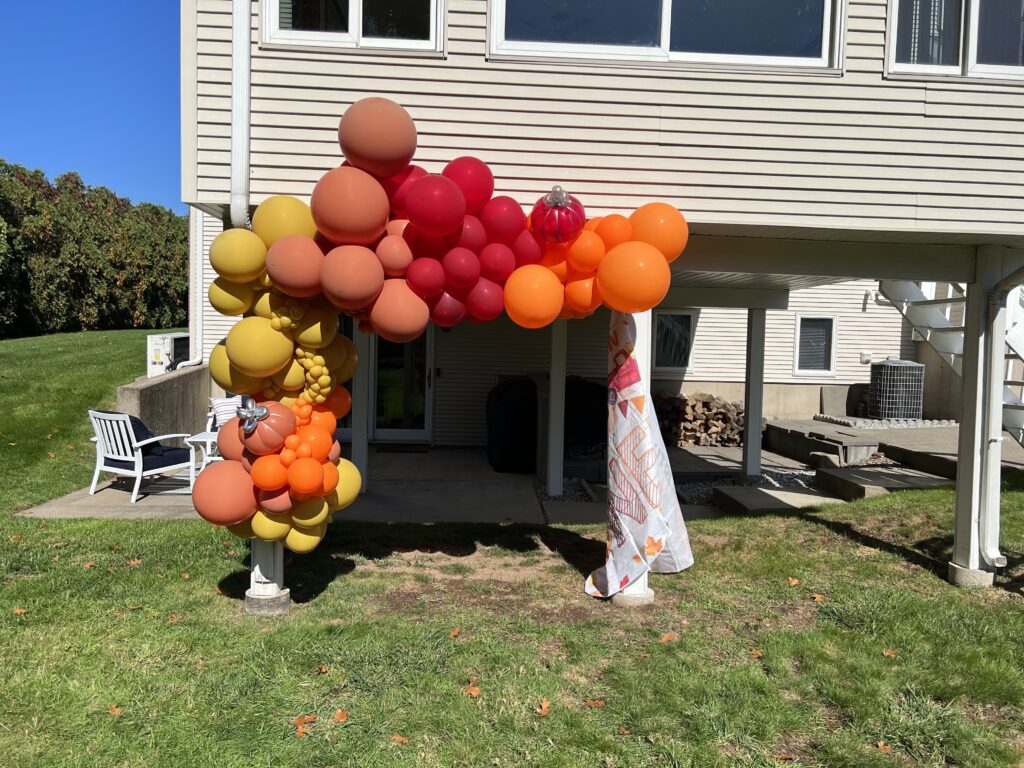 Fall Balloon Garland in red, orange and yellow